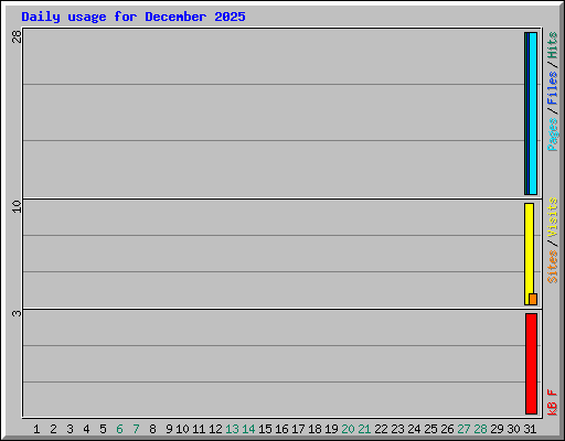 Daily usage for December 2025